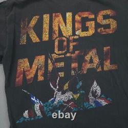 Vintage 90s Manowar Kings of Metal T Shirt Mens L Rare Metal Band Vtg Faded