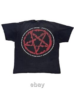 Vintage 90s Rob Zombie Hellbilly Deluxe Rare Metal Band Shirt Large Black