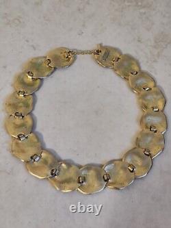 Vintage Balenciaga Paris Designer Necklace Gold Plated Leaves Rare