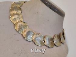 Vintage Balenciaga Paris Designer Necklace Gold Plated Leaves Rare