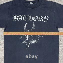 Vintage Bathory Goat Tour T-Shirt 90s Black Metal Rock Band 2001 Rare USA Made