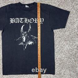 Vintage Bathory Goat Tour T-Shirt 90s Black Metal Rock Band 2001 Rare USA Made