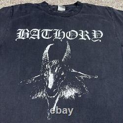 Vintage Bathory Goat Tour T-Shirt 90s Black Metal Rock Band 2001 Rare USA Made