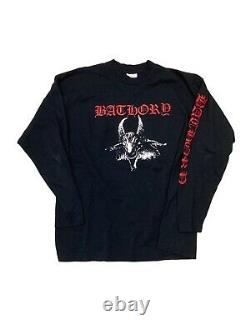 Vintage Bathory T-shirt Long Sleeve Black Metal Death 90s Single Stitch XL Rare