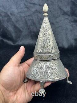 Vintage Beautiful Art Rare White Metal Handmade Old Box From Afghanistan