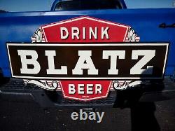 Vintage Blatz Beer Rare Large 48 Porcelain Metal Sign