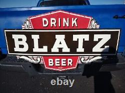 Vintage Blatz Beer Rare Large 48 Porcelain Metal Sign