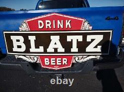 Vintage Blatz Beer Rare Large 48 Porcelain Metal Sign