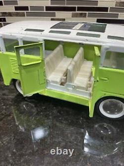 Vintage Buddy L window Metal Toy Bus 10.5 Volkswagen Rare Green White 1960s Van