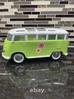 Vintage Buddy L window Metal Toy Bus 10.5 Volkswagen Rare Green White 1960s Van