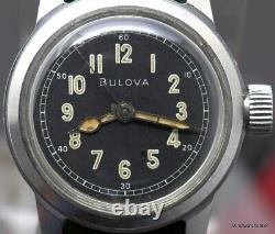 Vintage Bulova MIL-W-3818A Military Field Watch Rare Dial