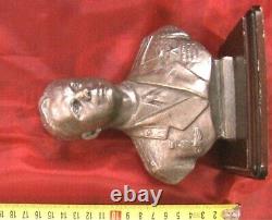 Vintage Bust Yuri Gagarin Metal Sculpture Russian Souvenir Decor Rare Old 20th