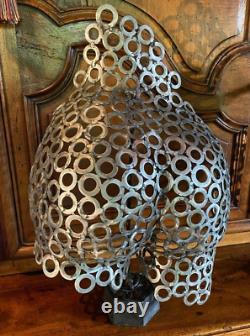 Vintage Callipyge Sculpture Woman Metal Butt Statues Gluteal Decor Rare Old 20th