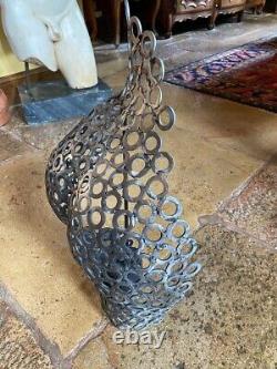 Vintage Callipyge Sculpture Woman Metal Butt Statues Gluteal Decor Rare Old 20th