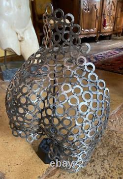 Vintage Callipyge Sculpture Woman Metal Butt Statues Gluteal Decor Rare Old 20th
