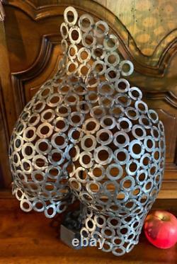 Vintage Callipyge Sculpture Woman Metal Butt Statues Gluteal Decor Rare Old 20th