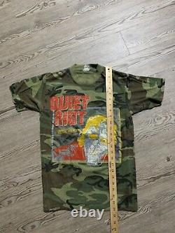 Vintage Camo Quiet Riot Mental Health Rare 80s Shirt Metal Size N/a