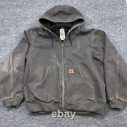 Vintage Carhartt Jacket Mens XL RARE Metal Gray J160-MTL Distressed Canvas Faded