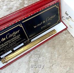 Vintage Cartier Ballpoint Pen Vendome Trinity Rare Pave Cut Texture withCase&Card