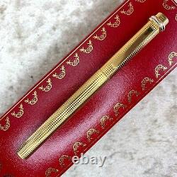 Vintage Cartier Ballpoint Pen Vendome Trinity Rare Pave Cut Texture withCase&Card