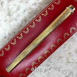 Vintage Cartier Ballpoint Pen Vendome Trinity Rare Pave Cut Texture withCase&Card