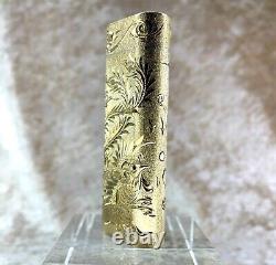 Vintage Cartier Gas Lighter Gold Plated Rare Dragon x Phoenix Engraved withCase