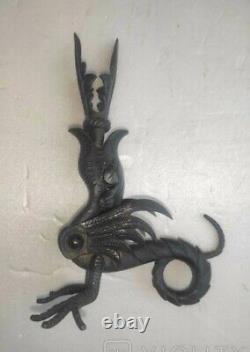 Vintage Cast Iron Dragon Primitive Sculpture Desk Statue Mythical Creatures Rare