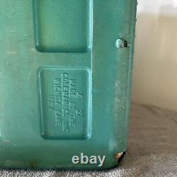 Vintage Coleman Metal Aluminum Chest Cooler Badge Logo Turquoise RARE