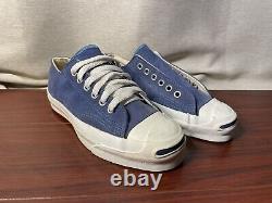 Vintage Converse Mens 3.5 JACK PURCELL Blue Periwinkle Suede USA MADE Irregular