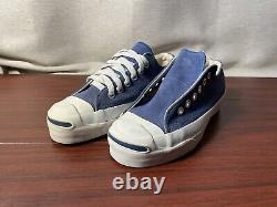 Vintage Converse Mens 3.5 JACK PURCELL Blue Periwinkle Suede USA MADE Irregular