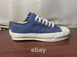 Vintage Converse Mens 3.5 JACK PURCELL Blue Periwinkle Suede USA MADE Irregular