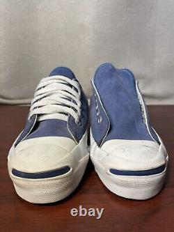 Vintage Converse Mens 3.5 JACK PURCELL Blue Periwinkle Suede USA MADE Irregular