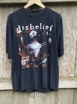 Vintage Disbelief Metal Band Tee, Size XL, Rare Metal Grail Grunge Skate Tee