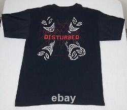 Vintage Disturbed Single Stitch Band Shirt Size L Heavy Metal Rare Made In USA