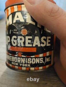 Vintage Early Amalie 1lb Metal Grease Can Rare