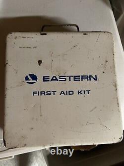 Vintage Eastern Airlines Metal Hinged First Aid Kit Box and Contents VERY RARE