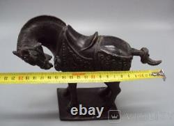 Vintage Figurine Horse Metal Russian Soviet Engraved Animal Rare Old 18cm 20th
