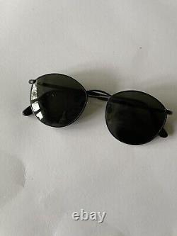 Vintage Giorgio Armani 627 706 140 Large Black Sunglasses Italy Rare Metal/Glass