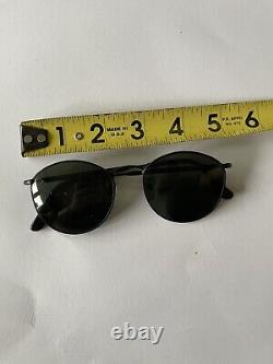 Vintage Giorgio Armani 627 706 140 Large Black Sunglasses Italy Rare Metal/Glass