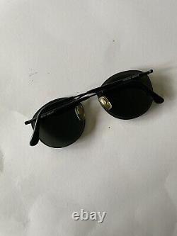 Vintage Giorgio Armani 627 706 140 Large Black Sunglasses Italy Rare Metal/Glass