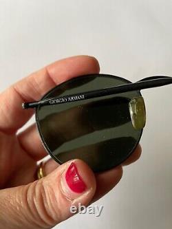 Vintage Giorgio Armani 627 706 140 Large Black Sunglasses Italy Rare Metal/Glass