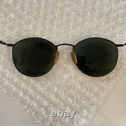 Vintage Giorgio Armani 627 706 140 Large Black Sunglasses Italy Rare Metal/Glass