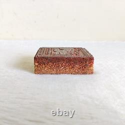 Vintage Gunjan Chai Tea Advertisement Rare Metal Wooden Printing Stamp Seal 17