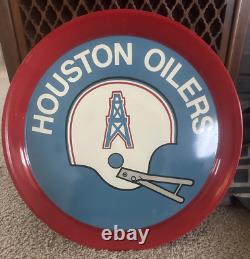 Vintage Houston Oilers NFL 14 Metal Beer Serving Bar Tray Football 1970s RARE