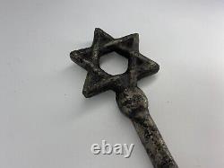 Vintage Jewish Key David Star Metal Collector Home Door Rare Old 20th