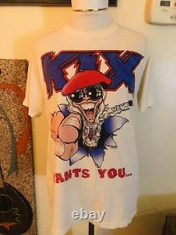 Vintage KIX Wants you To Rock Tour t Shirt Rare Glam Metal 80s Medium