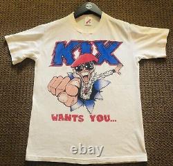 Vintage KIX Wants you To Rock Tour t Shirt Rare Glam Metal 80s Medium