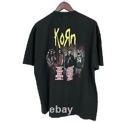 Vintage Korn Panther Skull T Shirt Double Sided size XL RARE Metal