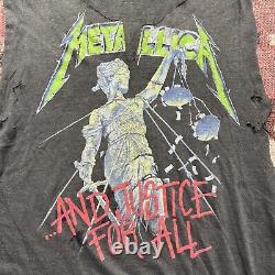 Vintage METALLICA And Justice For All 1988-1989 Tour Shirt THRASHED Metal Rare