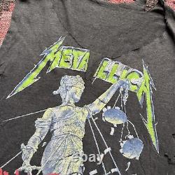 Vintage METALLICA And Justice For All 1988-1989 Tour Shirt THRASHED Metal Rare